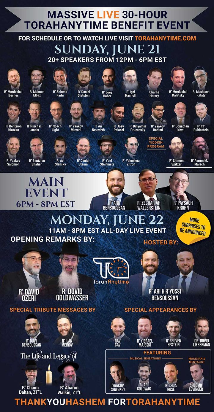 Massive Live 30-Hour TorahAnytime Benefit Event 1